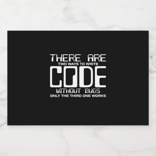 Programmierer schreiben Code ohne Fehler Schaumweinetikett (Einzelnes Label)