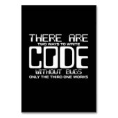 Programmierer schreiben Code ohne Fehler Tischnummer (Vorderseite)