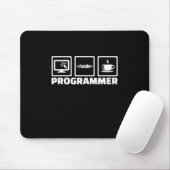 Programmierer schreiben Code und trinken Kaffee Mousepad (Mit Mouse)