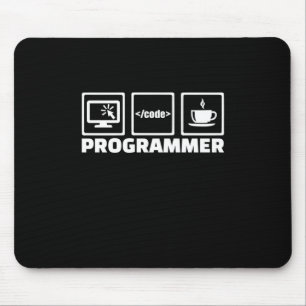 Programmierer schreiben Code und trinken Kaffee Mousepad