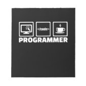 Programmierer schreiben Code und trinken Kaffee Notizblock (Vorderseite)