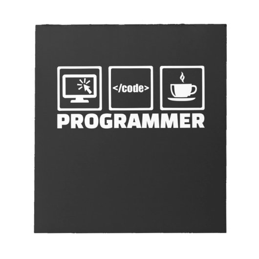 Programmierer schreiben Code und trinken Kaffee Notizblock (Vorderseite)