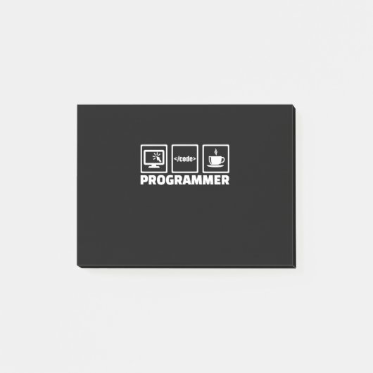 Programmierer schreiben Code und trinken Kaffee Post-it Klebezettel (Vorderseite)