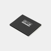 Programmierer schreiben Code und trinken Kaffee Post-it Klebezettel (angewinkelt)