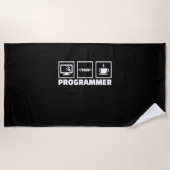Programmierer schreiben Code und trinken Kaffee Strandtuch (Vorderseite)