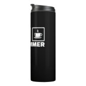 Programmierer schreiben Code und trinken Kaffee Thermosbecher (Nach rechts gedreht)