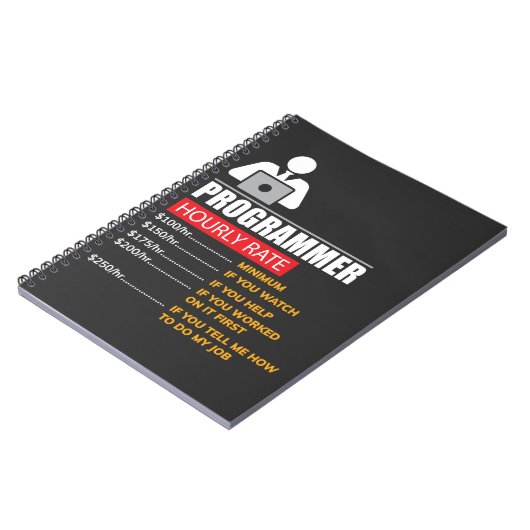 Programmierer-stündlicher Anteil - lustige Notizblock (Linke Seite)