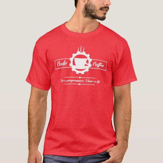 Programmierer-T - Shirt: Code und Kaffee T-Shirt (Vorderseite)