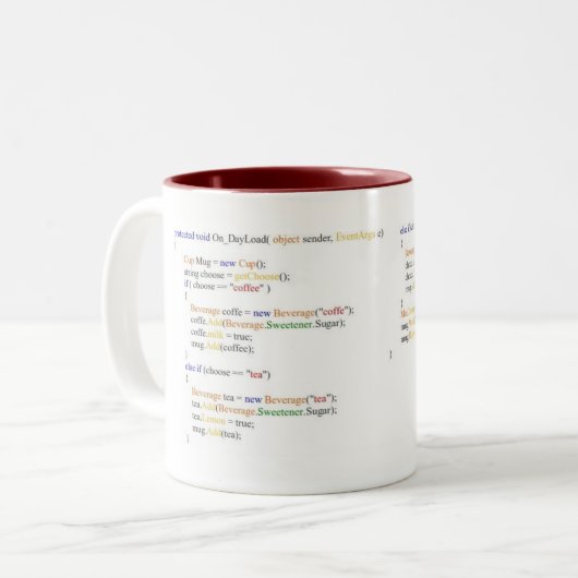 Programmierer-Tasse 2,0 Zweifarbige Tasse (Vorderseite Links)