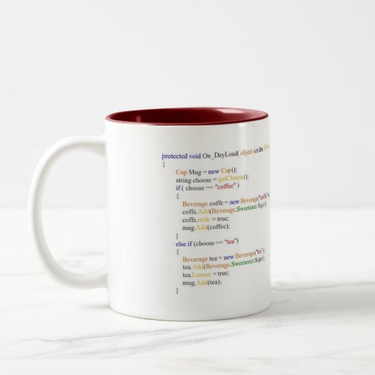 Programmierer-Tasse 2,0 Zweifarbige Tasse (Links)