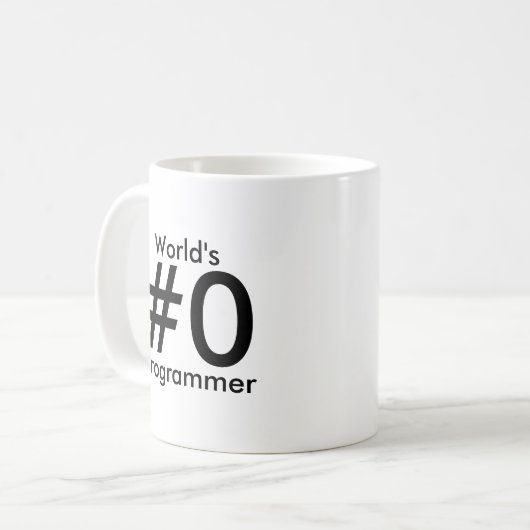 Programmierer-Tasse das #0 der Welt Kaffeetasse (Vorderseite Links)