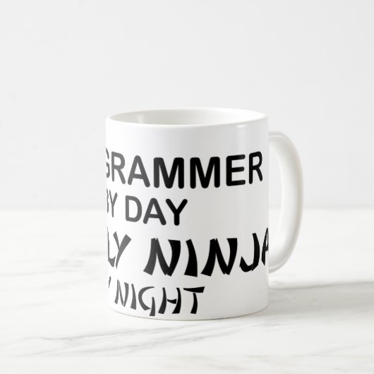 Programmierer tödliches Ninja bis zum Nacht Kaffeetasse (VorderseiteRechts)