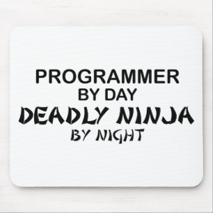 Programmierer tödliches Ninja bis zum Nacht Mousepad