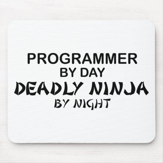 Programmierer tödliches Ninja bis zum Nacht Mousepad (Vorne)