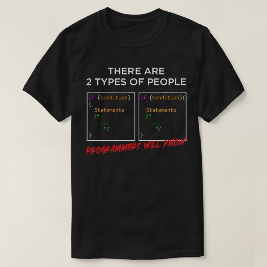 Programmierer-Typen, die IT-Programmierung program T-Shirt (Design vorne)