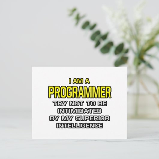 Programmierer... Überlegene Intelligenz Postkarte (Stehend Vorderseite)