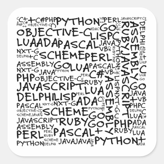 Programmierer verfügen über mehrere Programmierken Quadratischer Aufkleber (Vorderseite)