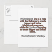 Programmierer VS Universe Postkarte (Vorne/Hinten)