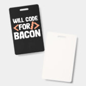 Programmierer wird Code für Bacon Ausweis (Vorder- & Rückseite)
