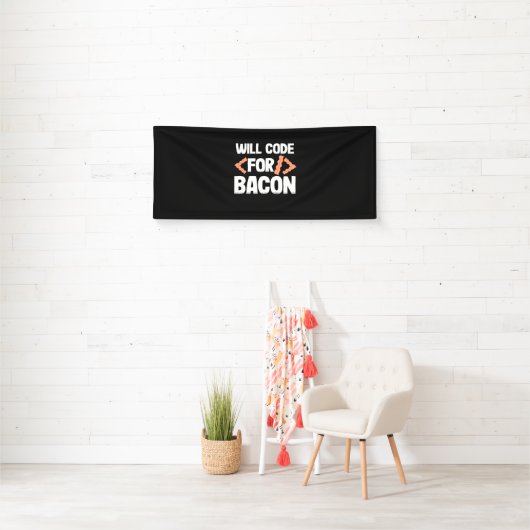 Programmierer wird Code für Bacon Banner (Insitu)