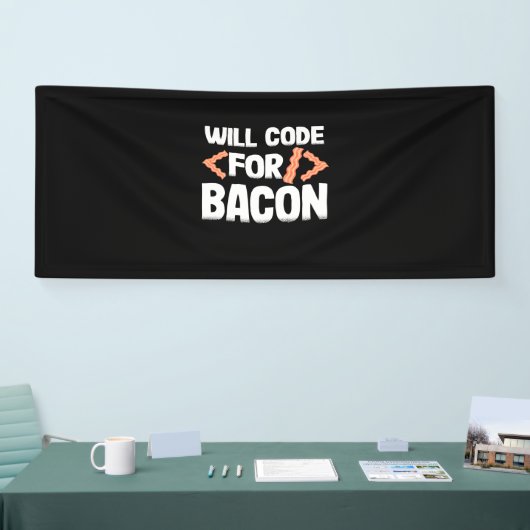 Programmierer wird Code für Bacon Banner (Messe)