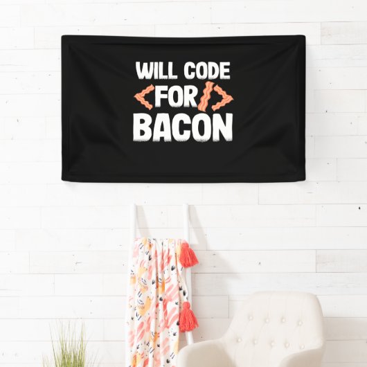 Programmierer wird Code für Bacon Banner (Insitu)