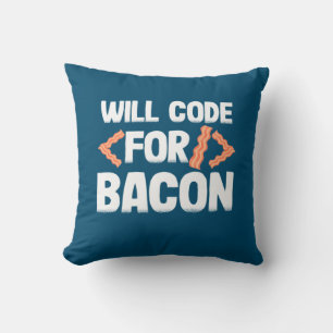 Programmierer wird Code für Bacon Kissen