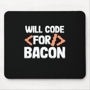 Programmierer wird Code für Bacon Mousepad