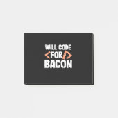 Programmierer wird Code für Bacon Post-it Klebezettel (Vorderseite)