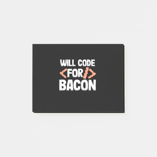 Programmierer wird Code für Bacon Post-it Klebezettel (Vorderseite)