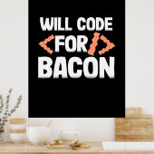 Programmierer wird Code für Bacon Poster (Küche)
