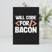 Programmierer wird Code für Bacon RSVP Karte (Stehend Vorderseite)