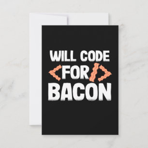 Programmierer wird Code für Bacon RSVP Karte