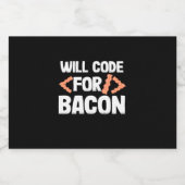 Programmierer wird Code für Bacon Schaumweinetikett (Einzelnes Label)