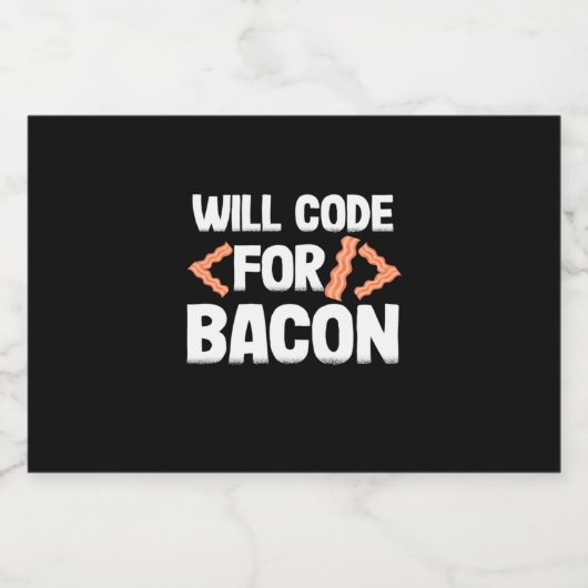 Programmierer wird Code für Bacon Schaumweinetikett (Einzelnes Label)