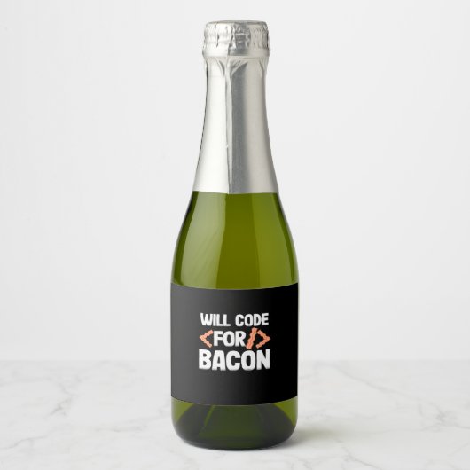 Programmierer wird Code für Bacon Schaumweinetikett (Vorderseite)