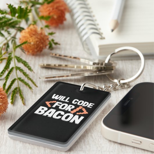 Programmierer wird Code für Bacon Schlüsselanhänger (Vorderseite rechts)