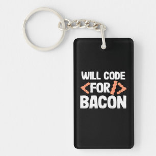 Programmierer wird Code für Bacon Schlüsselanhänger