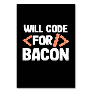 Programmierer wird Code für Bacon Tischnummer