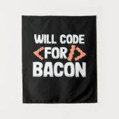 Programmierer wird Code für Bacon Wandteppich (Vorderseite)