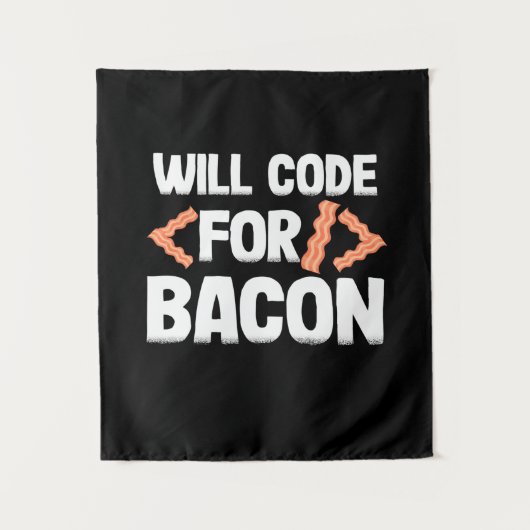 Programmierer wird Code für Bacon Wandteppich (Vorderseite)