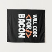 Programmierer wird Code für Bacon Wandteppich (Vorderseite (Horizontal))