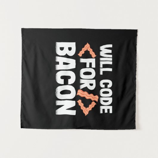 Programmierer wird Code für Bacon Wandteppich (Vorderseite (Horizontal))