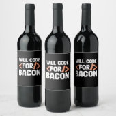 Programmierer wird Code für Bacon Weinetikett (Flaschen)