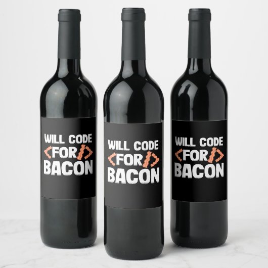 Programmierer wird Code für Bacon Weinetikett (Flaschen)