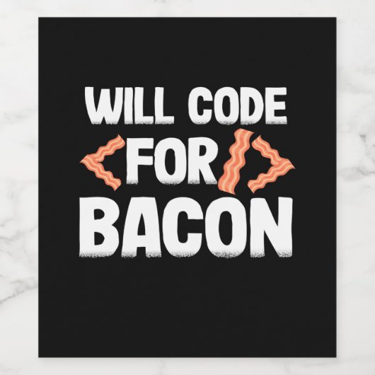 Programmierer wird Code für Bacon Weinetikett (Einzelnes Label)