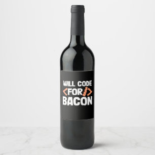 Programmierer wird Code für Bacon Weinetikett