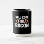 Programmierer wird Code für Bacon Zweifarbige Tasse (Mittel)