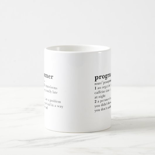 Programmierer. Wörterbucheintrag Kaffeetasse (Mittel)
