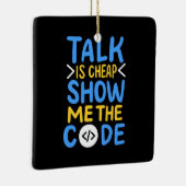 Programmierer zeigen mir den Code Keramikornament (Rechts)